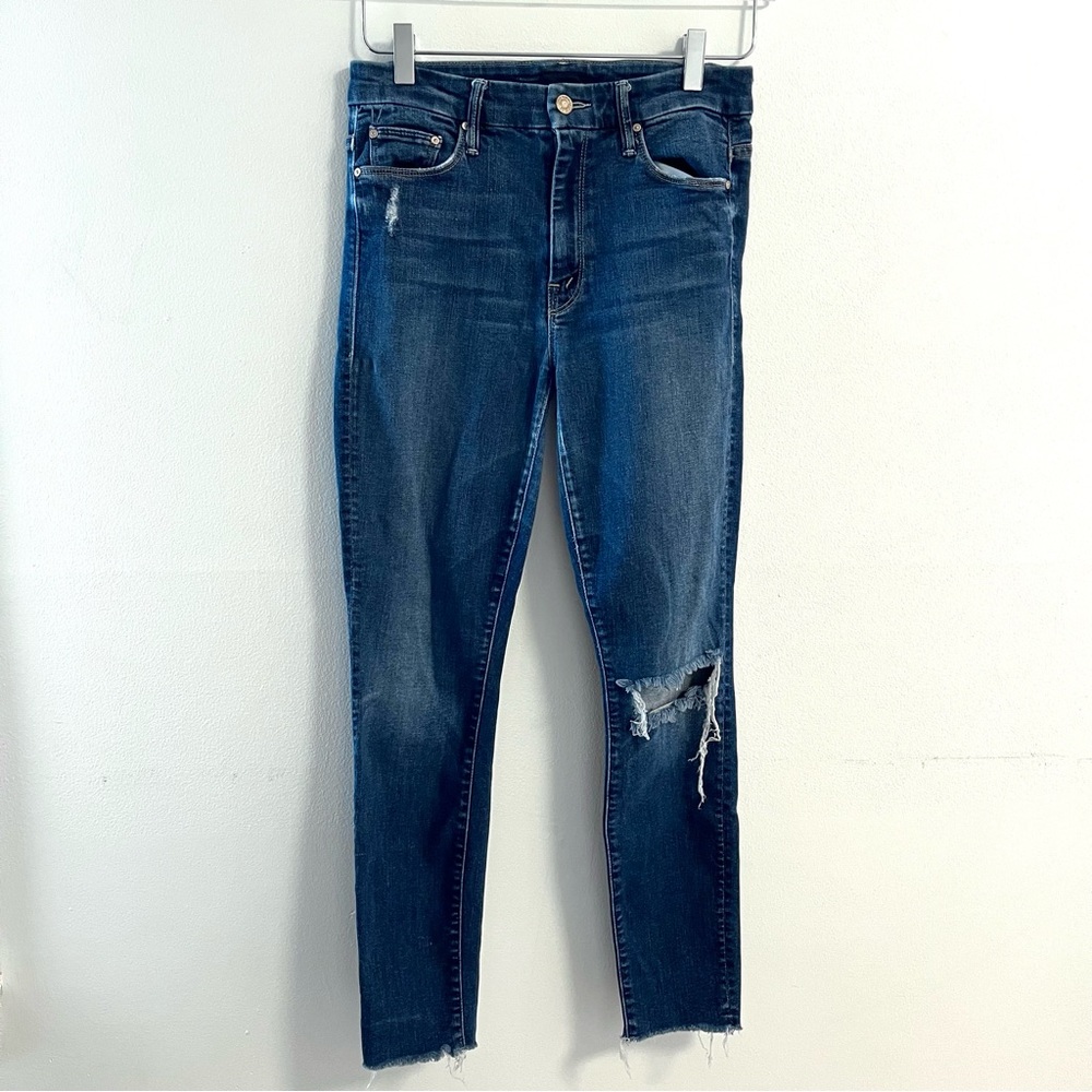 MOTHER High Waisted Looker Ankle Fray Jeans sz 27